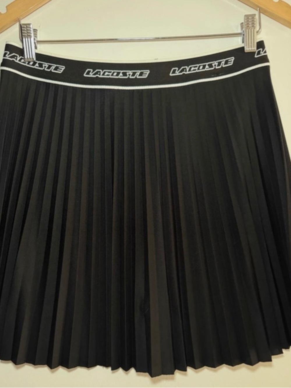 Lacoste Women's Black Pleated Tennis Skirt- mini skirt